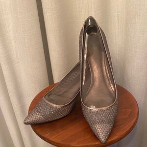 Metallic Silver Heels